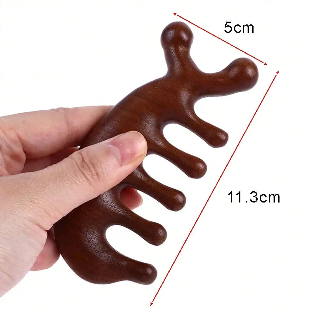 Peigne en bois massant anti-chute – Stimule la pousse des cheveux naturellement